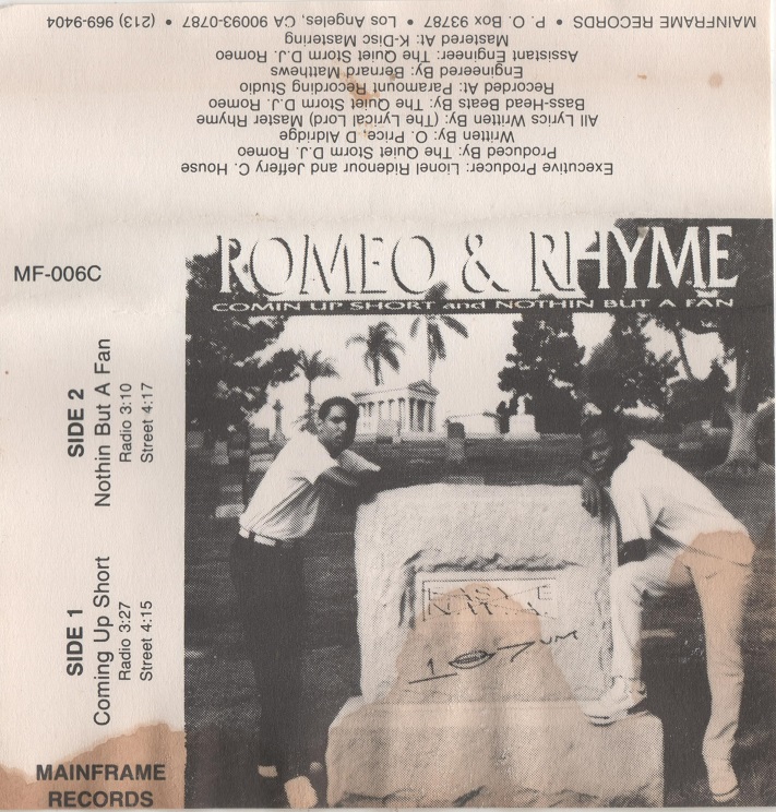 Romeo & Rhyme – Comin Up Short / Nothin But A Fan (N.W.A. Diss) – O.G.  Collectors