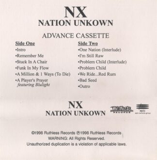 NX - Nation Unknown (Promo/Unreleased Ruthless Records Album)